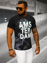Camiseta de hombre negra OZONEE O/T128/3
