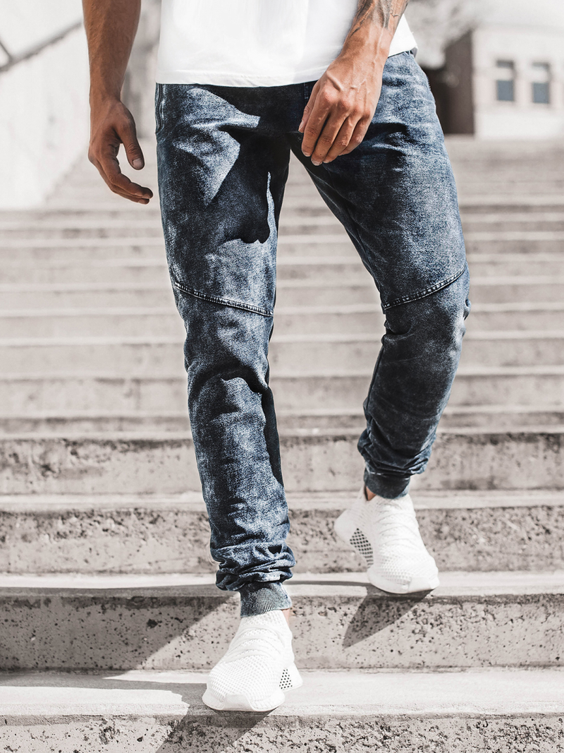 Vaqueros jogger de hombre azul OZONEE JS/KK1027