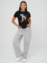 Camiseta de mujer negra OZONEE JS/96T690/3