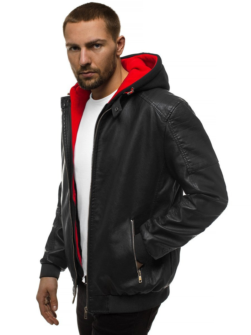 Chaqueta de hombre negra-roja OZONEE N/6132Z