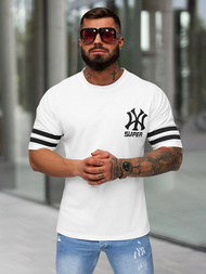 Camiseta de hombre blanco OZONEE JS/8B1372/1