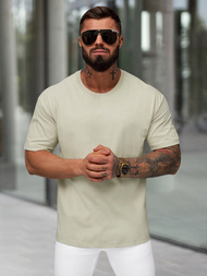 Camiseta de hombre beige OZONEE JS/67T1298/2