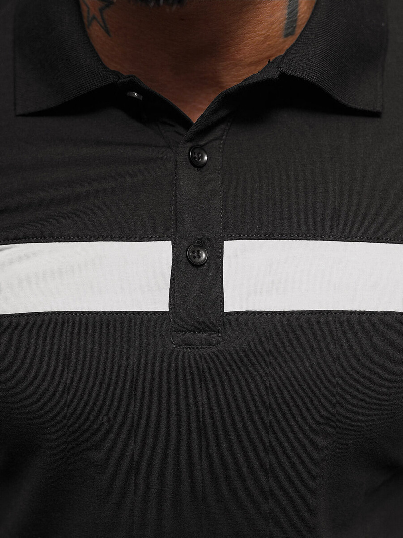 Polo de hombre negro OZONEE NB/MT3108