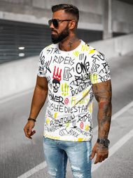 Camiseta de hombre blanco OZONEE JS/8T1212/1