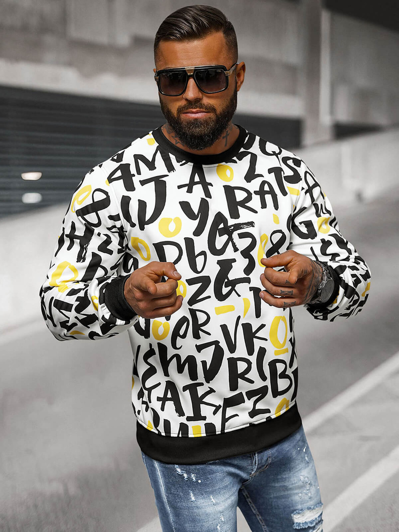 Sudadera de hombre blanca OZONEE JS/8B1220/1