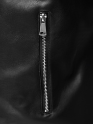 Chaqueta de cuero de hombre negra OZONEE JS/11Z8107