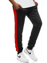 Pantalón de chándal de hombre negro-roja OZONEE JS/JZ11003