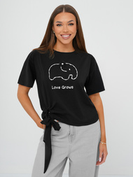 Camiseta de mujer negra OZONEE JS/RJ77247