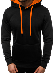 Sudadera de hombre negro-naranja OZONEE JS/2011