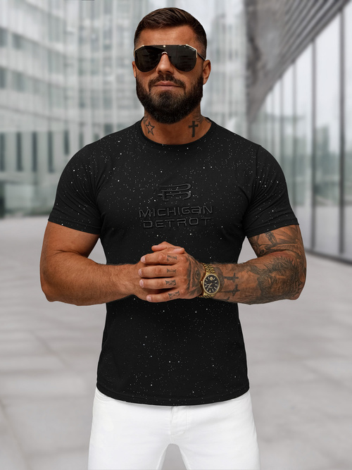 Camiseta de hombre negras OZONEE O/QQ1389