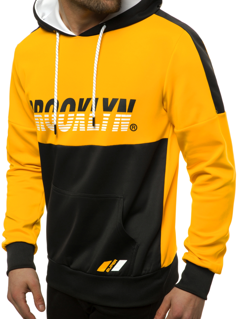 Sudadera de hombre amarillo-negro OZONEE JS/DD20127