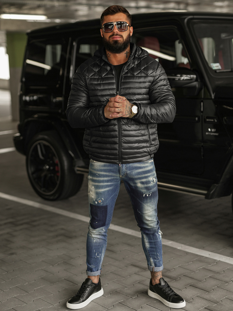 Chaqueta de hombre negra OZONEE JS/16M9328/392BZ