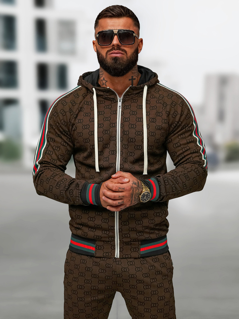 Chándal de hombre beige oscuro OZONEE O/FF5111AB