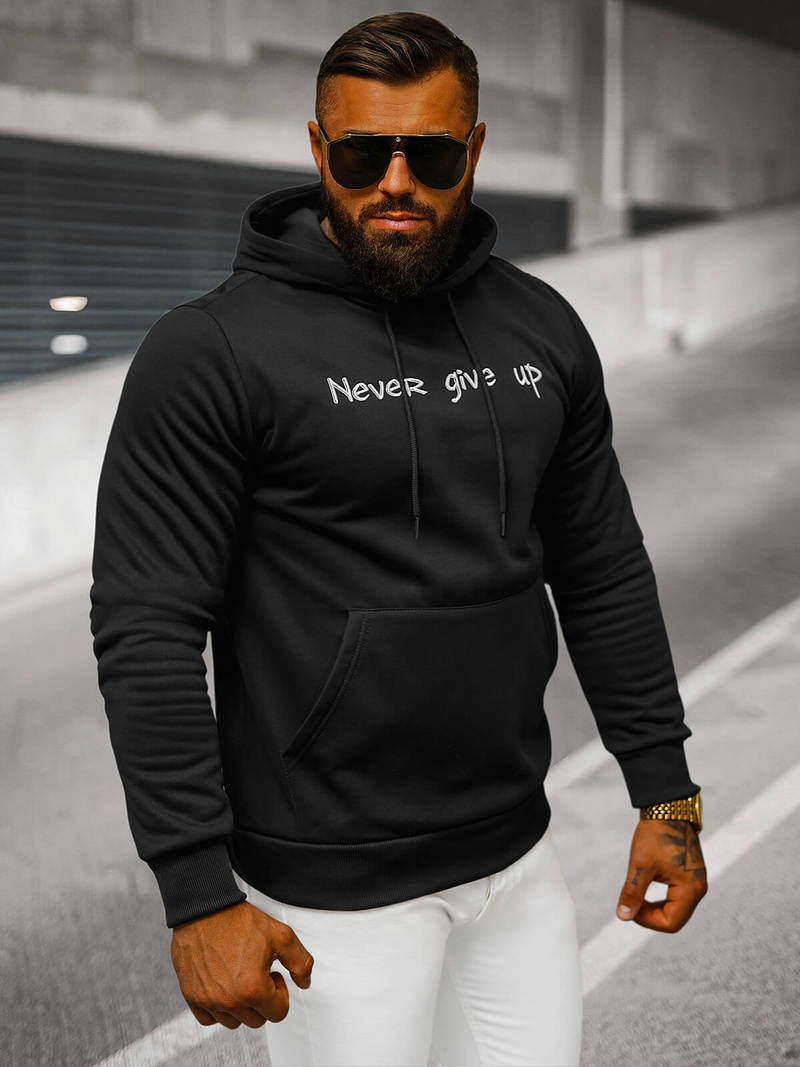 Sudadera de hombre negra OZONEE JS/27B6512/3