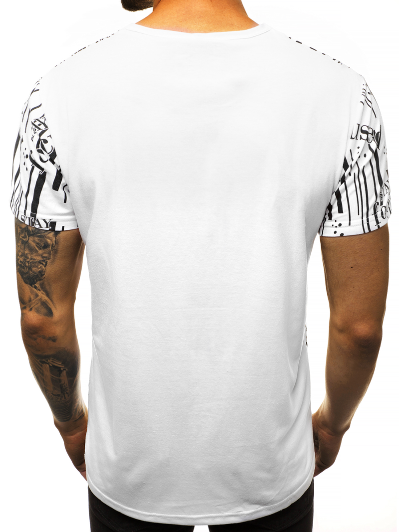 Camiseta de hombre blanco OZONEE JS/KS1993