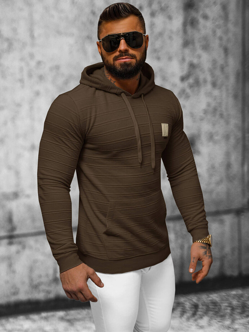 Sudadera de hombre marrón OZONEE O/TB2272