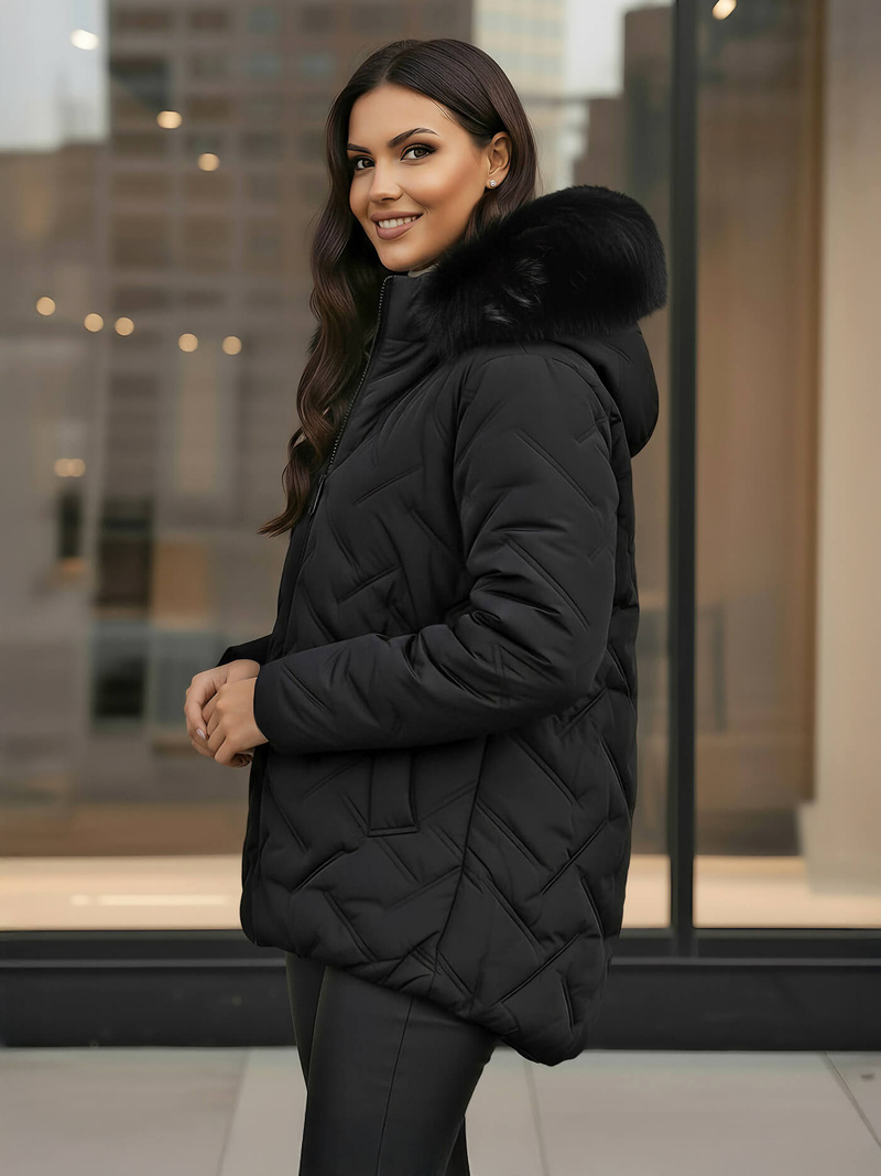 Chaqueta de mujer negra OZONEE JS/16M9296/392Z