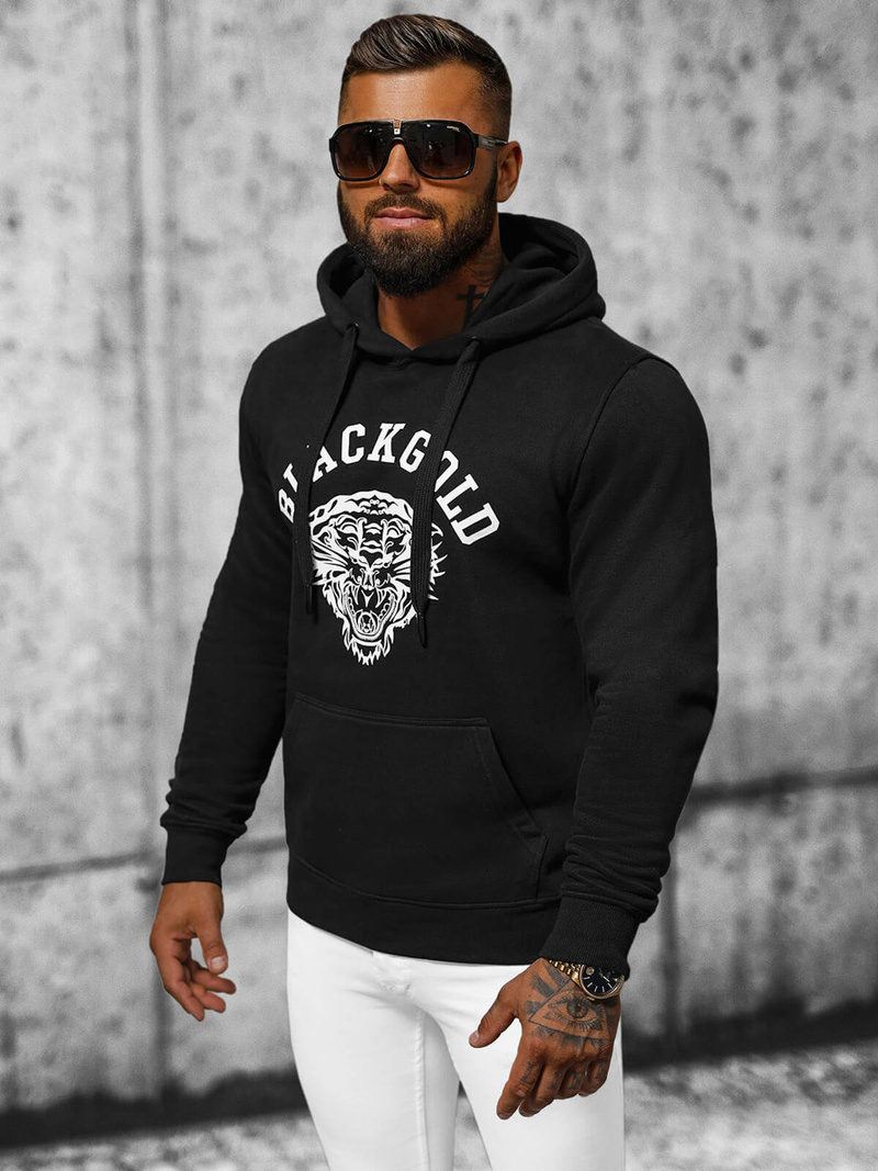 Sudadera de hombre negra OZONEE NB/MF2007