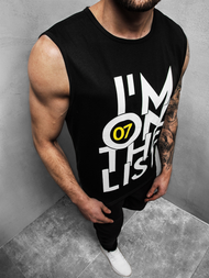 Camiseta sin mangas de hombre negra OZONEE JS/KS2078Z