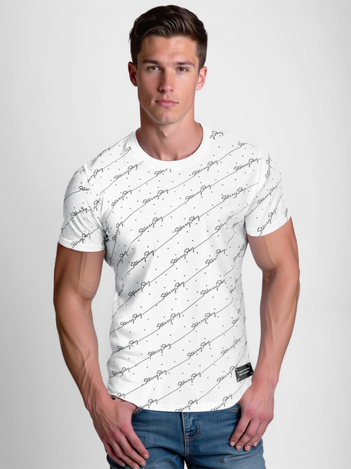 Camiseta de hombre blanco OZONEE O/QQ1323Z