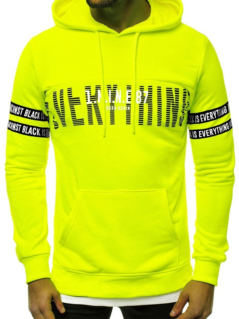 Sudadera de hombre neón amarilla OZONEE MACH/3123