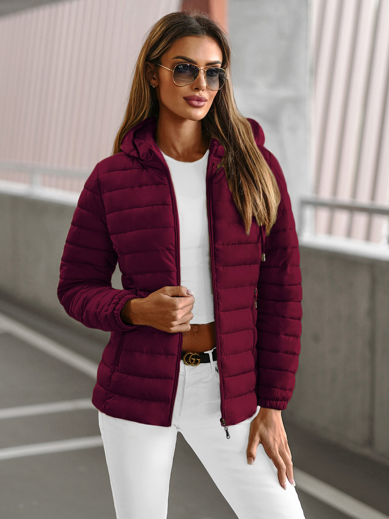 Chaqueta de mujer burdeos OZONEE JS/16M9103/01Z