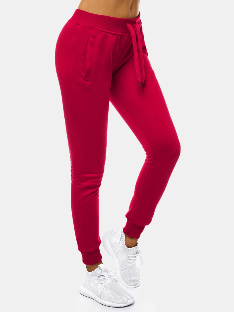 Pantalón de chándal para mujer burdeos OZONEE JS/CK01