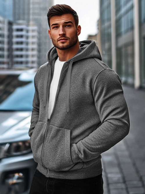 Sudadera de hombre gris-oscuro OZONEE JS/2008Z