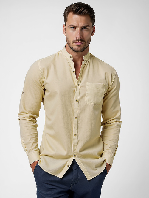 Camisa de hombre beige OZONEE O/V170