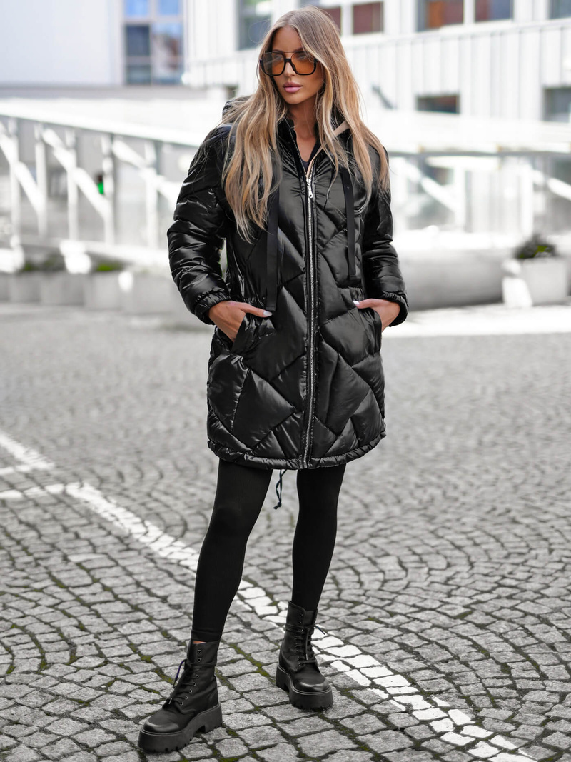 Chaqueta de mujer negra OZONEE JS/5M3189/392Z