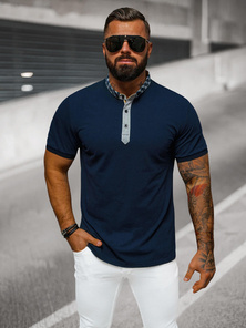 Polo de hombre azul marino OZONEE O/DA803