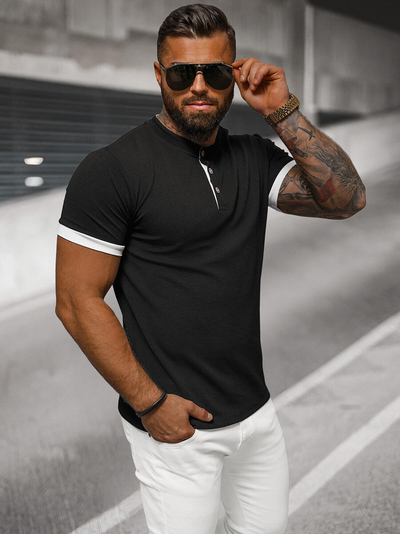 Camiseta de hombre negras OZONEE O/M011