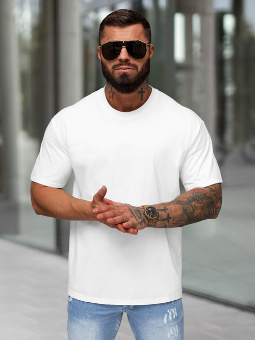 Camiseta de hombre blanco OZONEE JS/67T1298/1