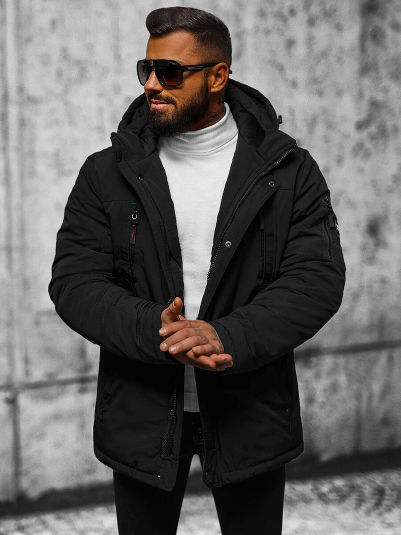 Chaqueta de hombre negra OZONEE JS/5M718/392