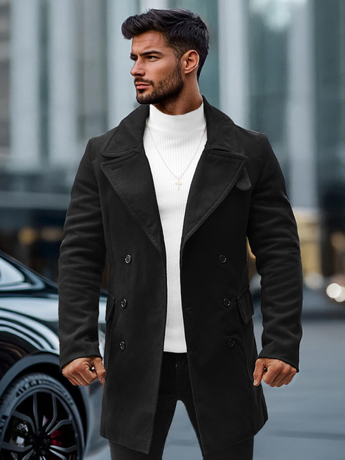 Abrigo de hombre negro OZONEE JB/1048Z