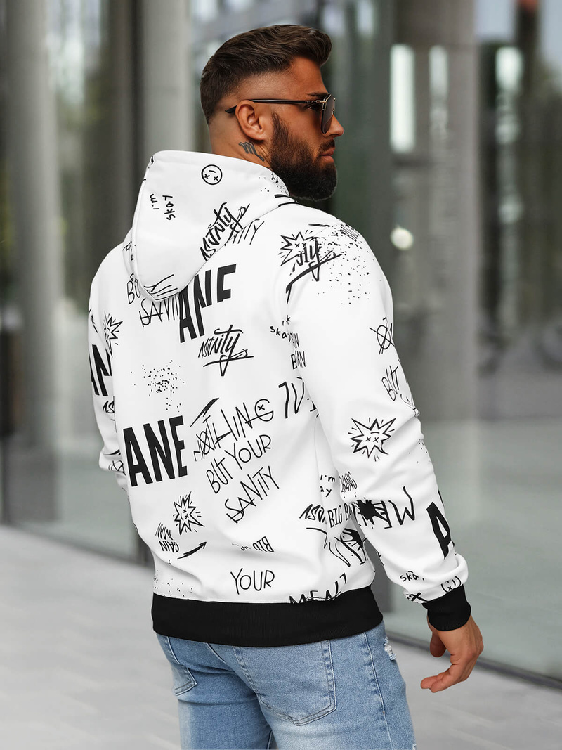 Sudadera de hombre blanca OZONEE JS/8B1229/1