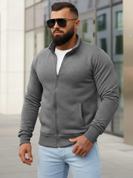 Sudadera de hombre gris-oscuro OZONEE JS/2002Z