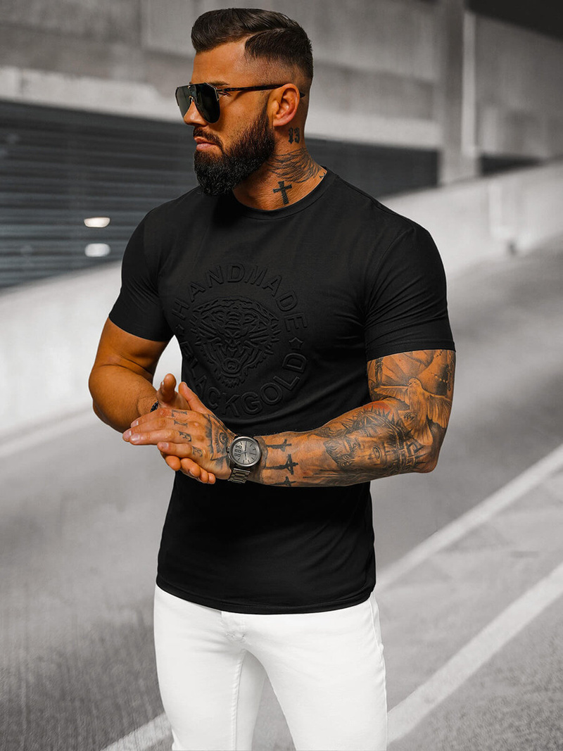 Camiseta de hombre negras OZONEE NB/MT3056Z