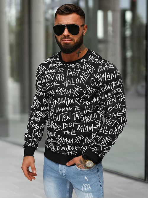 Sudadera de hombre negra OZONEE JS/8B1188/3