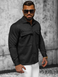 Camisa de hombre negra OZONEE O/GOM23039