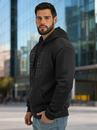 Sudadera de hombre negra OZONEE JS/8B1983/3