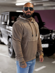 Sudadera con capucha para hombre beige oscuro OZONEE O/3C505