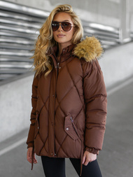 Chaqueta de mujer en chocolate OZONEE JS/5M3329/158