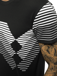 Camiseta de hombre negra OZONEE JS/KS2058Z