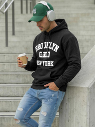 Sudadera de hombre negra OZONEE JS/8B1767/3Z