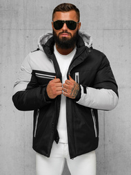 Chaqueta de hombre negro-gris OZONEE JS/91M9903/92Z