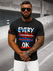 Camiseta de hombre negra OZONEE O/8T1266/3