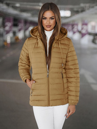 Chaqueta de mujer beige oscuro OZONEE JS/16M9103/84Z