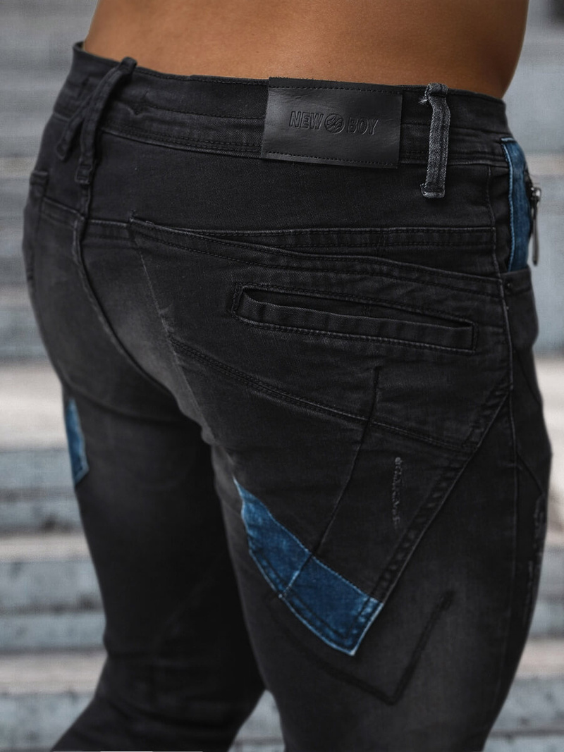Vaqueros de hombre negras OZONEE NB/MP0025NZ