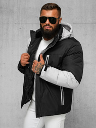 Chaqueta de hombre negro-gris OZONEE JS/91M9903/92Z